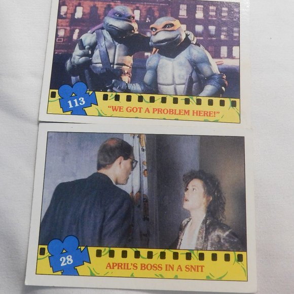 Teenage Mutant Ninja Turtles Motion Pictures Cards 1990 Vintage Lot of 4 - Picture 2 of 6